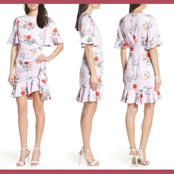 NWT $185 Keepsake Pretty One Floral Mini‎ Dress in Lilac [SZ Medium6 ]